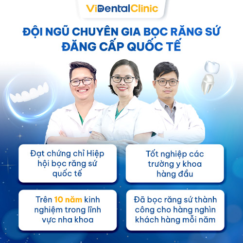 ViDental Clinic sở hữu đội ngũ chuyên gia bọc răng sứ kinh nghiệm dày dặn