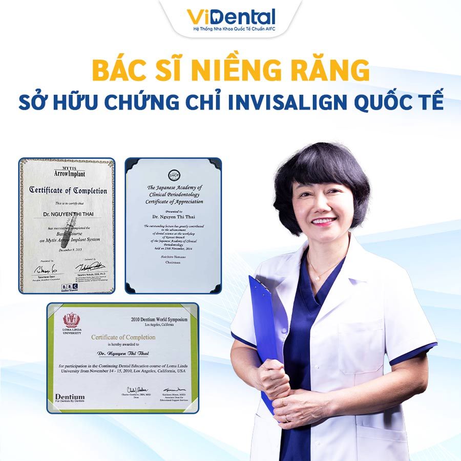 Dr Thái Nguyễn Smile sở hữu các chứng chỉ nha khoa quốc tế