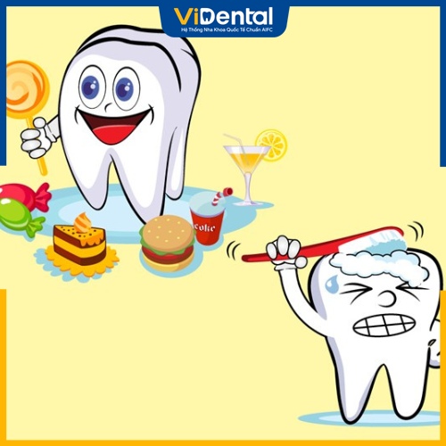 Sâu răng nặng do chế độ ăn nhai và vệ sinh không đảm bảo 