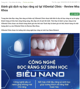 Báo 24h - Review Bọc Răng Sứ Tại ViDental Clinic